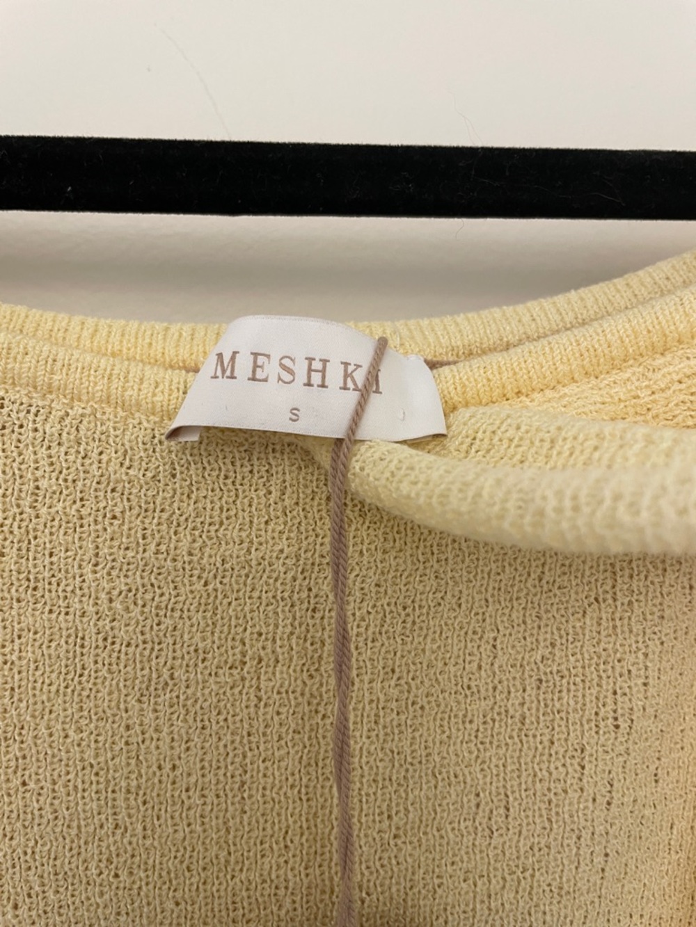 Womens Meshki Sandrine Off Shoulder Knit Maxi Dress in Lemon yellow size S - Picture 6 of 12